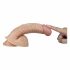 Lovetoy Real Extreme - dildo con base, testicoli e design per punto G - 21cm (naturale)