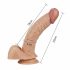 Lovetoy Real Extreme - dildo con base, testicoli e design per punto G - 21cm (naturale)