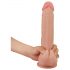 Lovetoy Sliding-Skin - dildo a doppio strato con base a ventosa - 23 cm (naturale)