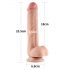 Lovetoy Sliding-Skin - dildo a doppio strato con base a ventosa - 23 cm (naturale)