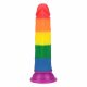 Lovetoy Prider - dildo realistico - 19 cm (arcobaleno) 