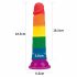 Lovetoy Prider - dildo realistico - 19 cm (arcobaleno) 