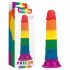 Lovetoy Prider - dildo realistico - 19 cm (arcobaleno) 