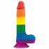 Lovetoy Prider - dildo testicolo realistico - 20 cm (arcobaleno) 