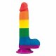 Lovetoy Prider - dildo testicolo realistico - 20 cm (arcobaleno) 