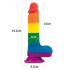 Lovetoy Prider - Dildo realistico con testicoli - 20cm (arcobaleno)