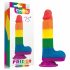 Lovetoy Prider - dildo testicolo realistico - 20 cm (arcobaleno) 