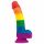 Lovetoy Prider - dildo realistico in silicone liquido - 19 cm (arcobaleno) 