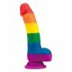 Lovetoy Prider - dildo realistico in silicone liquido - 19 cm (arcobaleno) 