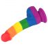 Lovetoy Prider - dildo realistico in silicone liquido - 19 cm (arcobaleno) 