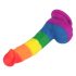 Lovetoy Prider - dildo realistico in silicone liquido - 19 cm (arcobaleno) 