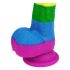 Lovetoy Prider - dildo realistico in silicone liquido - 19 cm (arcobaleno) 