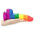 Lovetoy Prider - dildo realistico in silicone liquido - 19 cm (arcobaleno) 