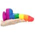 Lovetoy Prider - dildo realistico in silicone liquido - 19 cm (arcobaleno) 