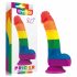 Lovetoy Prider - dildo realistico in silicone liquido - 19 cm (arcobaleno) 