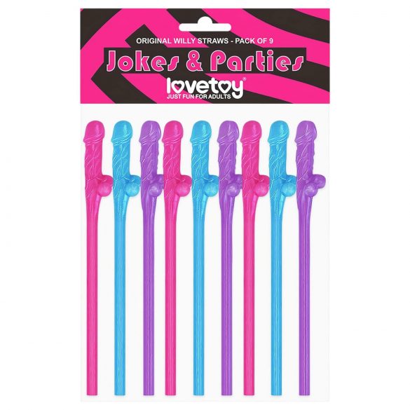 Lovetoy - Cannucce realistiche a forma di pene (rosa-blu-viola)