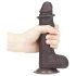 Lovetoy Sliding-Skin - Dildo a doppio strato 18 cm (marrone)