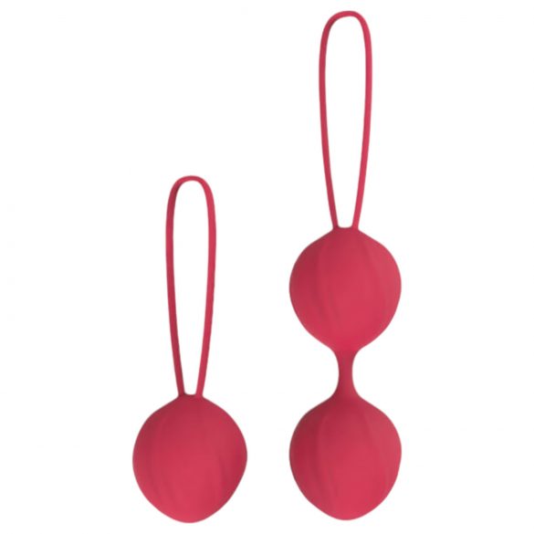 Set di palline di Kegel Cotoxo Cherry per il rinforzo muscolare profondo - Duo rosso elegante 