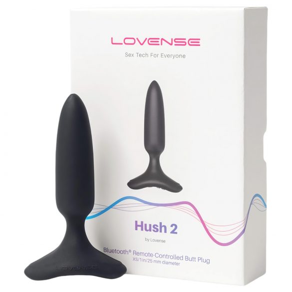 LOVENSE Hush 2 XS - Vibratore anale ricaricabile piccolo (25mm) - Nero 