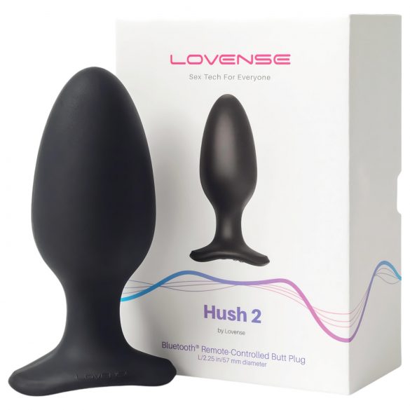 LOVENSE Hush 2 L - plug anale nero ricaricabile (57mm)