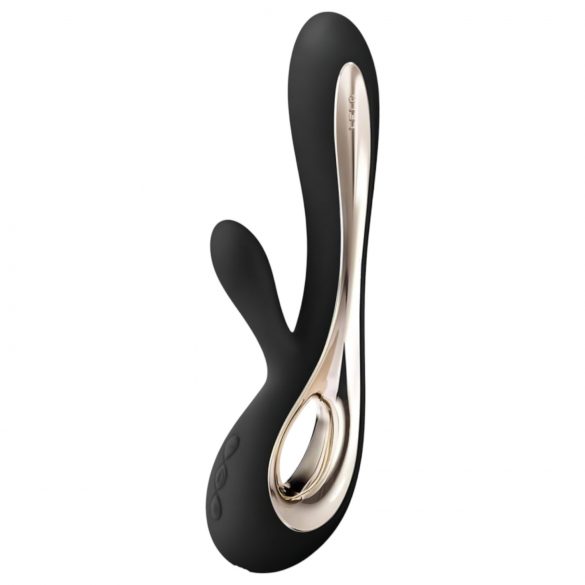 LELO Soraya 2 - Vibratore ricaricabile e impermeabile con stimolatore clitorideo (nero) 