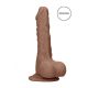 Dildo Realistico con Testicoli RealRock 7 pollici (17cm) - Naturale Scuro 