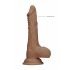 Dildo Realistico con Testicoli RealRock 7 pollici (17cm) - Naturale Scuro 