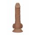 Dildo Realistico con Testicoli RealRock 7 pollici (17cm) - Naturale Scuro 