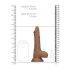 Dildo Realistico con Testicoli RealRock 7 pollici (17cm) - Naturale Scuro 