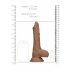 RealRock Dong 8 - Dildo realistico con testicoli (20cm) - naturale scuro