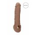 Fodera RealRock Effetto Pene allargante e allungante - Manicotto per pene (21cm) - Colore naturale scuro 