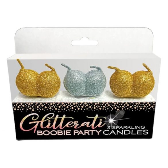 Set di Candele Glitterate a Forma di Seno (3 pezzi) 