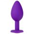 Temptasia S - plug anale con cuore e pietra dorata (viola) - piccolo