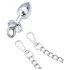 LateToBed BDSM - manette con plug anale (argento)