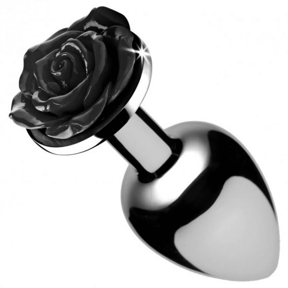 Analdildo in Alluminio Booty Sparks Black Rose - 79g (Argento-Nero) 