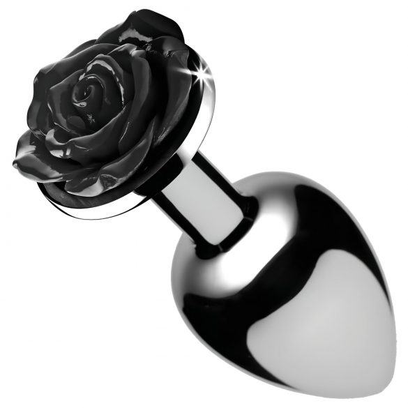 Booty Sparks Black Rose - Plug anale in alluminio da 79g (argento-nero)