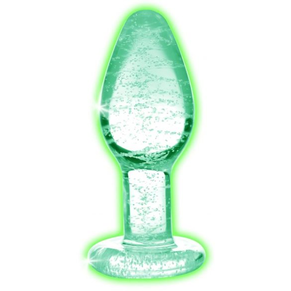 Booty Sparks Glow in the Dark S - dildo anale in vetro (trasparente)