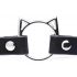 Master Series Kinky Kitty - Collare con testa di gatto e anello (nero)