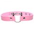 Collare Kinky Kitty con Anello a Testa di Gatto (Rosa) 