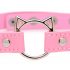 Collare Kinky Kitty con Anello a Testa di Gatto (Rosa) 