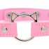 Collare Kinky Kitty con Anello a Testa di Gatto (Rosa) 