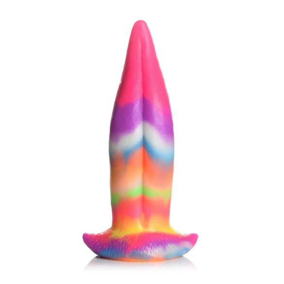 Lingua di Unicorno Fluorescente in Silicone - Dildo 21cm (arcobaleno) 