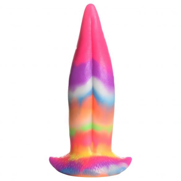 Lingua di Unicorno Fluorescente in Silicone - Dildo 21cm (arcobaleno) 