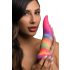 Lingua di Unicorno Fluorescente in Silicone - Dildo 21cm (arcobaleno) 