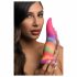 Lingua di Unicorno Fluorescente in Silicone - Dildo 21cm (arcobaleno) 