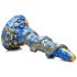 Dildo Tentacolare a Spirale Kraken - Oro e Blu 21cm 