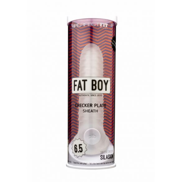 Guaina Pene Fat Boy Checker - Lunghezza 17cm - Color Latte 