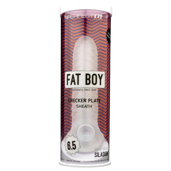 Fat Boy Checker Box - guaina fallica (17cm) - bianco latte