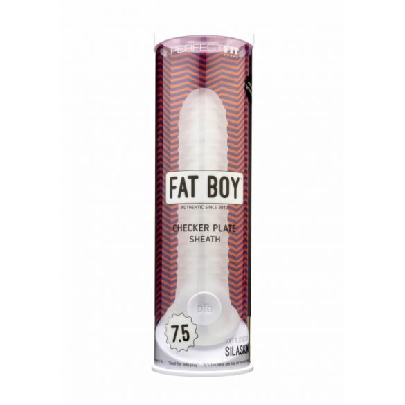 Fodero Stimolante a Onde Fat Boy - Penienvelopante (19cm) - Bianco Latte 