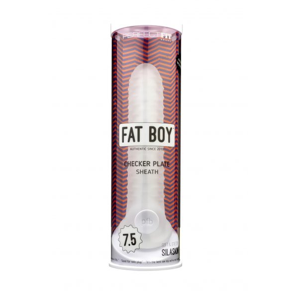 Fodero Stimolante a Onde Fat Boy - Penienvelopante (19cm) - Bianco Latte 